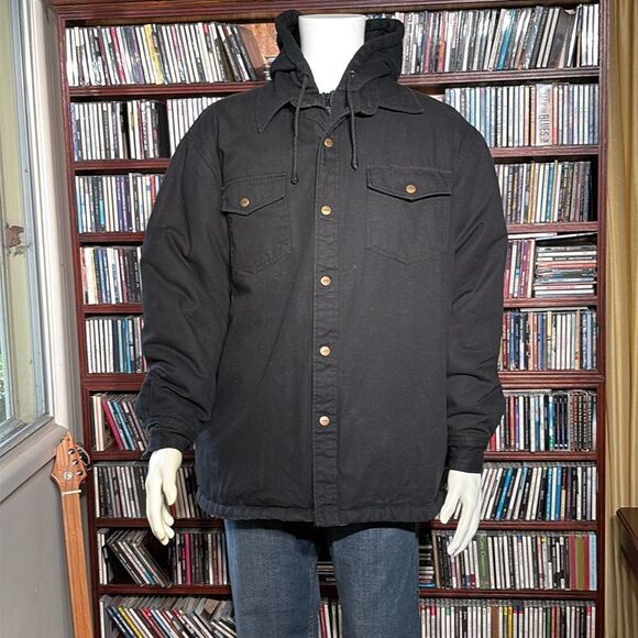 Dakota WorkPro Series Men's Sherpa Lined Hooded Duck Work Shirt Jacket - Picture 2 of 14